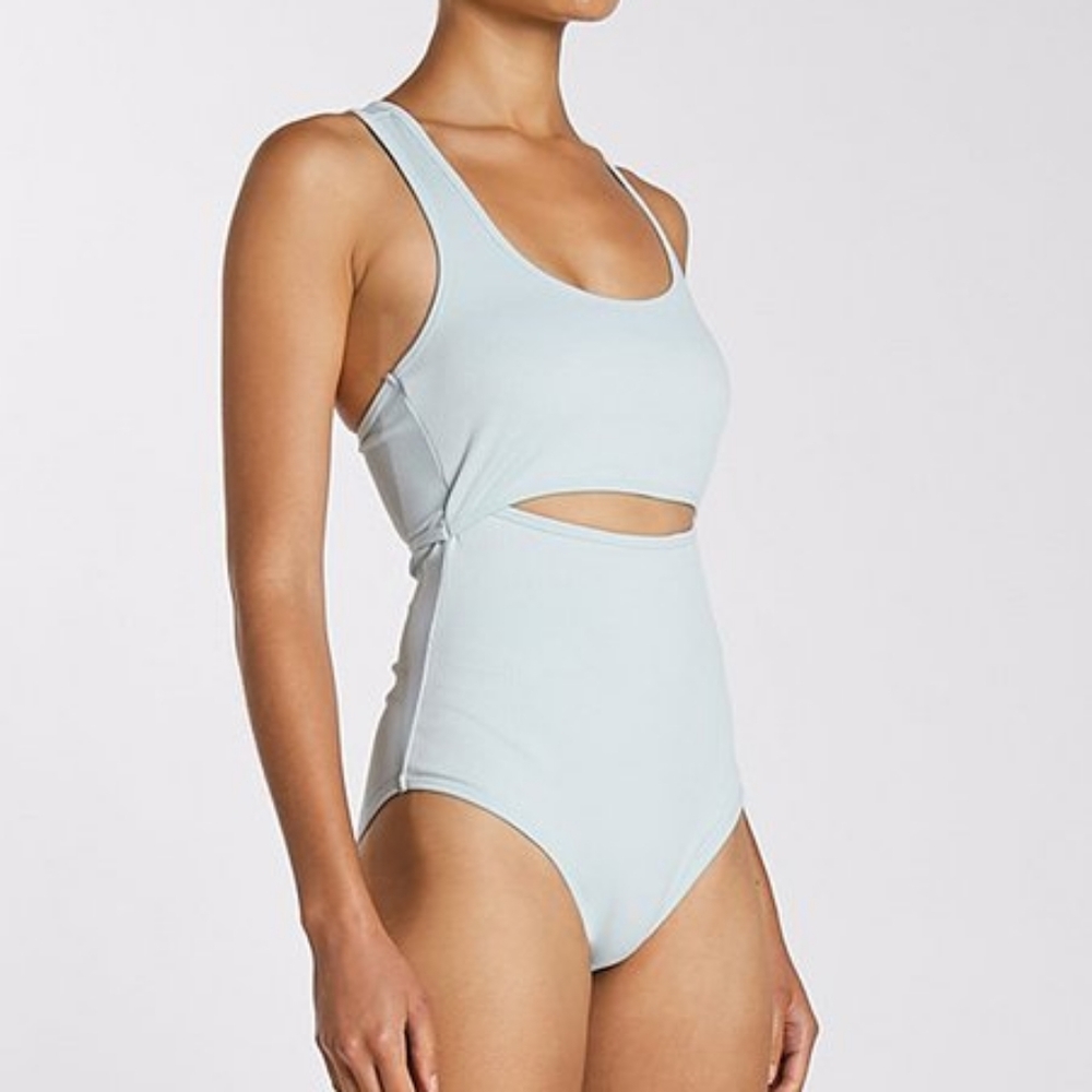 SECNDNTURE Sky Blue Cutout Bodysuit NWOT